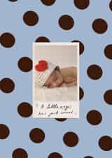 Personalised New Baby Photo Card created by Holly Walsh - Classic New Baby Card - A Little Magic Has Arrived - Polka Dots
