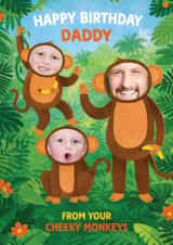 Personalised Birthday Photo Card created by Tiger Feet Creations - Cute Birthday Card - For Daddy - Cheeky Monkeys