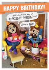 Funny Birthday Card - Blowing Candles Out - Gogglebox created by Celebrity Stitch-Up