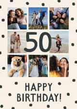 Personalised Birthday Photo Card created by The Pattern Press - Classic Birthday Card - 50th - Polka Dots