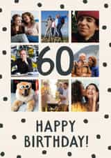 Personalised Birthday Photo Card created by The Pattern Press - Classic Birthday Card - 60th - Polka Dots