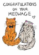 Cute Wedding Card - Cats - Meowage created by AvyTabby Designs