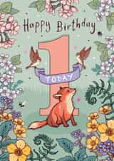 Cute 1st Birthday Card - For Her - Woodland created by Angie Spurgeon
