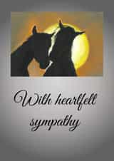Classic Sympathy Card - Horses - With Heartfelt Sympathy created by Little Red Boots Fae
