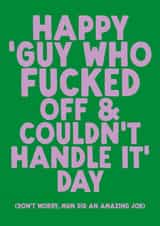 Funny Father's Day Card - Couldn't Handle It created by The Buddy Fernandez Card Co.