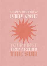 Aesthetic First Birthday Card For Baby Girl – Minimal Sun Design created by @doublepea_designs