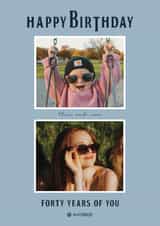 Personalised Birthday Photo Card created by Choo Choo - Classic Birthday Card - 40th - The Beatles - Then And Now