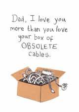 Funny Father's Day Card - Obsolete Cables created by The Curious Pancake