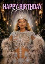 Pretty Birthday Card - Beyoncé - Met Gala - Fashion Icon created by Pink Peach Cards