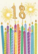 Cute 18th Birthday Card - Birthday Candles - Sparklers - Milestone created by Sydney Jo Designs