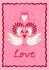 Graceful Swans Heart - Elegant Valentine's Day Love Card created by Dafne Design Studio
