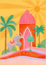 Boho Elephant & Palace - Have A Wild Birthday Greeting Card created by Dafne Design Studio