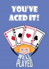 Quirky Congratulations card for her - Aced it - Well played - Exam Success created by Versed Aid