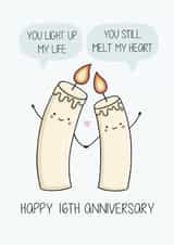 Cute 16th Anniversary - Wax - Pun created by Creaternet