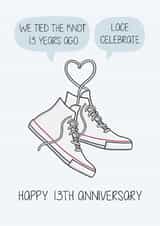 Cute 13th Anniversary Card - Lace - Trainers created by Creaternet