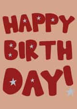 happy birthday star card bold typography fun modern design created by Kind of Simple Designs