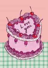 Pretty Anniversary card - Cherry Cake - Love you created by Embletree Designs