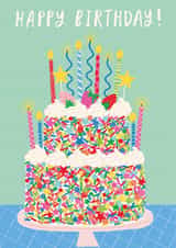 Classic Birthday Card - For Her - Rainbow Sprinkle Cake created by Nina Raby - Jones