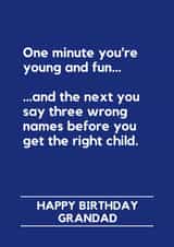 Funny Birthday Card – For Grandad — Wrong Names created by Lemonade Insight