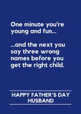 Funny Father’s Day Card - For Husband - Wrong Kids Names created by Lemonade Insight