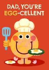 Cute Father’s Day Card - Mr. Men - Mr. Happy - Frying Eggs created by Mr. Men