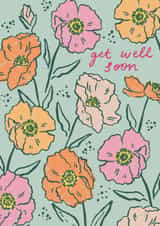 Pretty Get Well Soon Card - Poppies - For Her created by Embletree Designs
