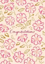 Pretty Congratulations Card - Flowers - For Her created by Embletree Designs