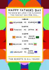 Funny Father's Day Card - Planned The Perfect Day For You - Football - World Cup created by Philippa Elizabeth Illustration