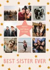 Personalised Birthday Photo Card created by The Pattern Press - Classic Birthday Card - Best Sister Ever - Star Frame