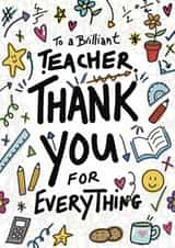 Thank You Teacher Card – Brilliant Teacher Appreciation created by ROSHAH DESIGNS