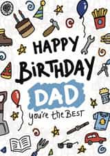 Cute Happy Birthday Dad Card – You’re The Best Dad created by ROSHAH DESIGNS