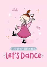 Cute Birthday Card - Moomin - Mymble - Let’s Dance created by Moomin Characters