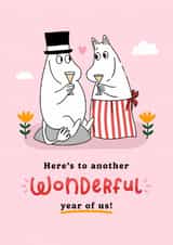 Cute Anniversary Card - Moomin - Another Wonderful Year of Us created by Moomin Characters
