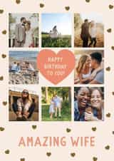 Personalised Birthday Photo Card created by The Pattern Press - Classic Birthday Card - Amazing Wife - Hearts Frame