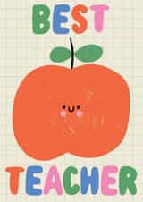 Cute Thank You Card - Best Teacher - Apple created by by Rosie Banton