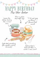 Funny Birthday Card - The Star Baker created by Petal & Paper Co. 