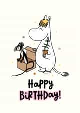 Cute Birthday Card - For Her - Moomin - Cat In A Box created by Moomin Characters