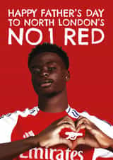 Arsenal Father's Day Card - Bukayo Saka - Arsenal - North London's No.1 Red created by AbiGoLucky