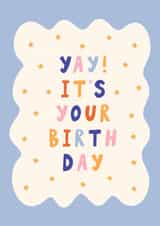 Birthday Cute Typography Card for Friend with Colourful Retro Lettering created by Sad Girl Illustration