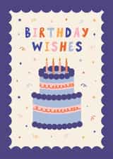 Retro Birthday Cake Card for Friend with Bold Typography and Candles created by Sad Girl Illustration