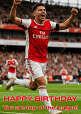 Fun Birthday Card - Arsenal Football - Top Of The League created by Jammy Designs