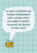 Funny Birthday Card - Passing Of Your Youth - Radio Announcement created by Sweetlove Press