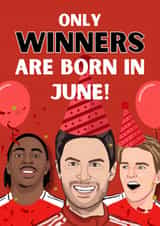 Arsenal FC winners Birthday Card created by Original Fox Cards
