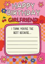 Classic Birthday Card - For Girlfriend - You're The Best Because created by @Laura Lonsdale Designs