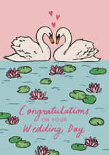 Pretty Wedding Card - Love Swans - Congratulations on your wedding day created by Embletree Designs