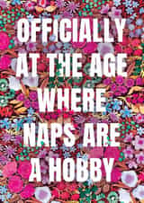 Funny Birthday Card - Naps Are A Hobby created by Making Meadows Ltd