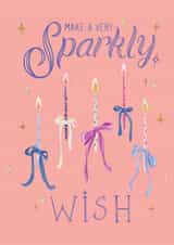 Cute Sparkly Birthday Card For Her - Make A Very Sparkly Wish created by Becoming Flor