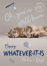 Cheeky Father's Day Card - Unbothered Cat - Battersea Dogs And Cats Charity created by Cardology