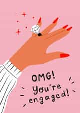 Classic Engagement Card - Diamond Ring - OMG! created by Bellollage