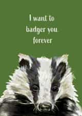 Cute Valentine card for significant other - badger - nature created by Holly T Burrows
